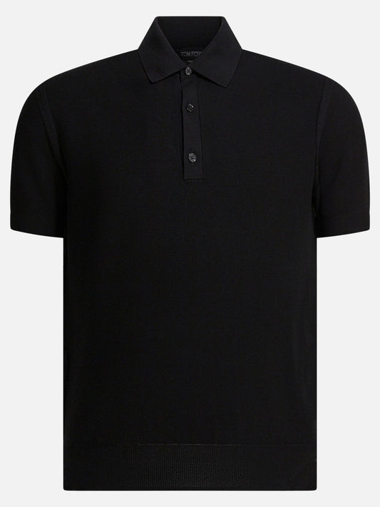 Polo con bottoni Solid colour  Nero - Tom Ford Uomo | VIETTI Online Store 
