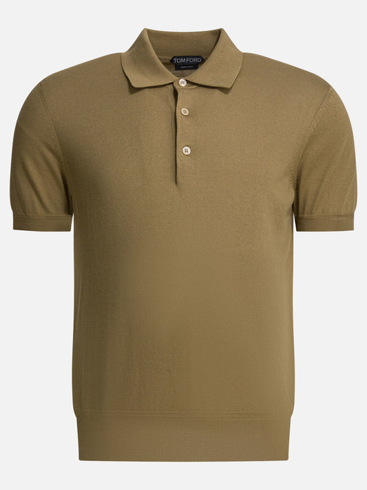 Polo con bottoni Solid colour  Beige - Tom Ford Uomo | VIETTI Online Store 
