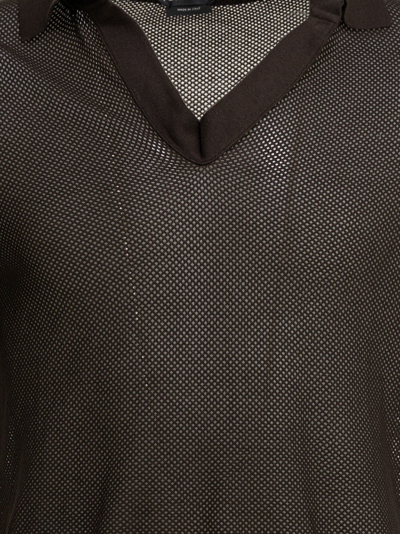 Polo senza bottoni 50% silk 50% cotton  Marrone - Tom Ford Uomo | PDP | VIETTI Online Store | Zoom-Modal_3
