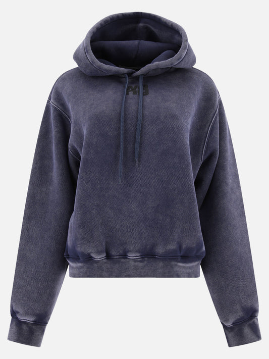 Puff logo hoodie in structured terry