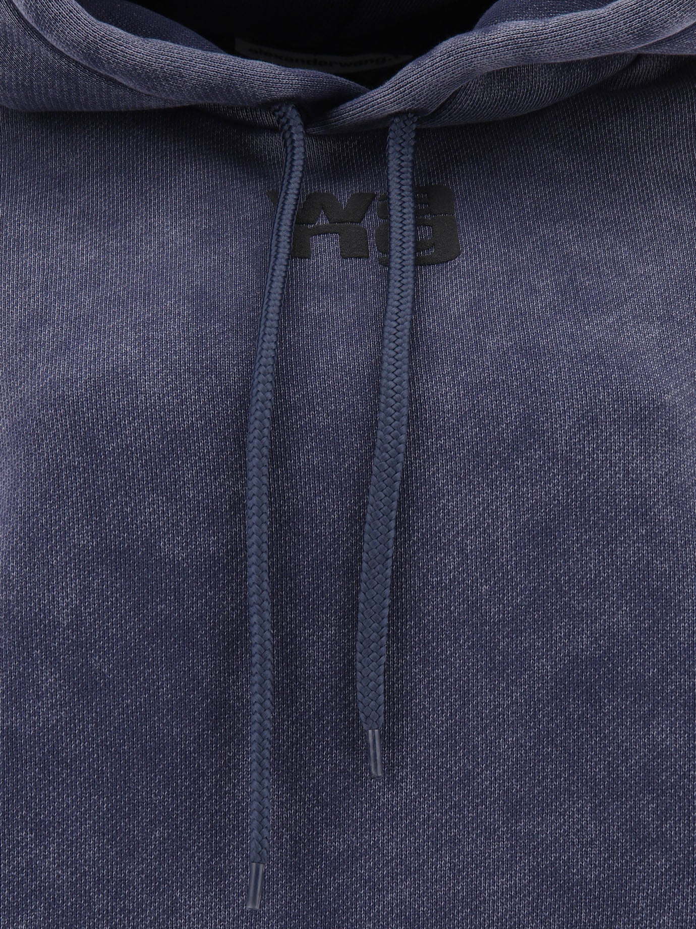 Puff logo hoodie in structured terry