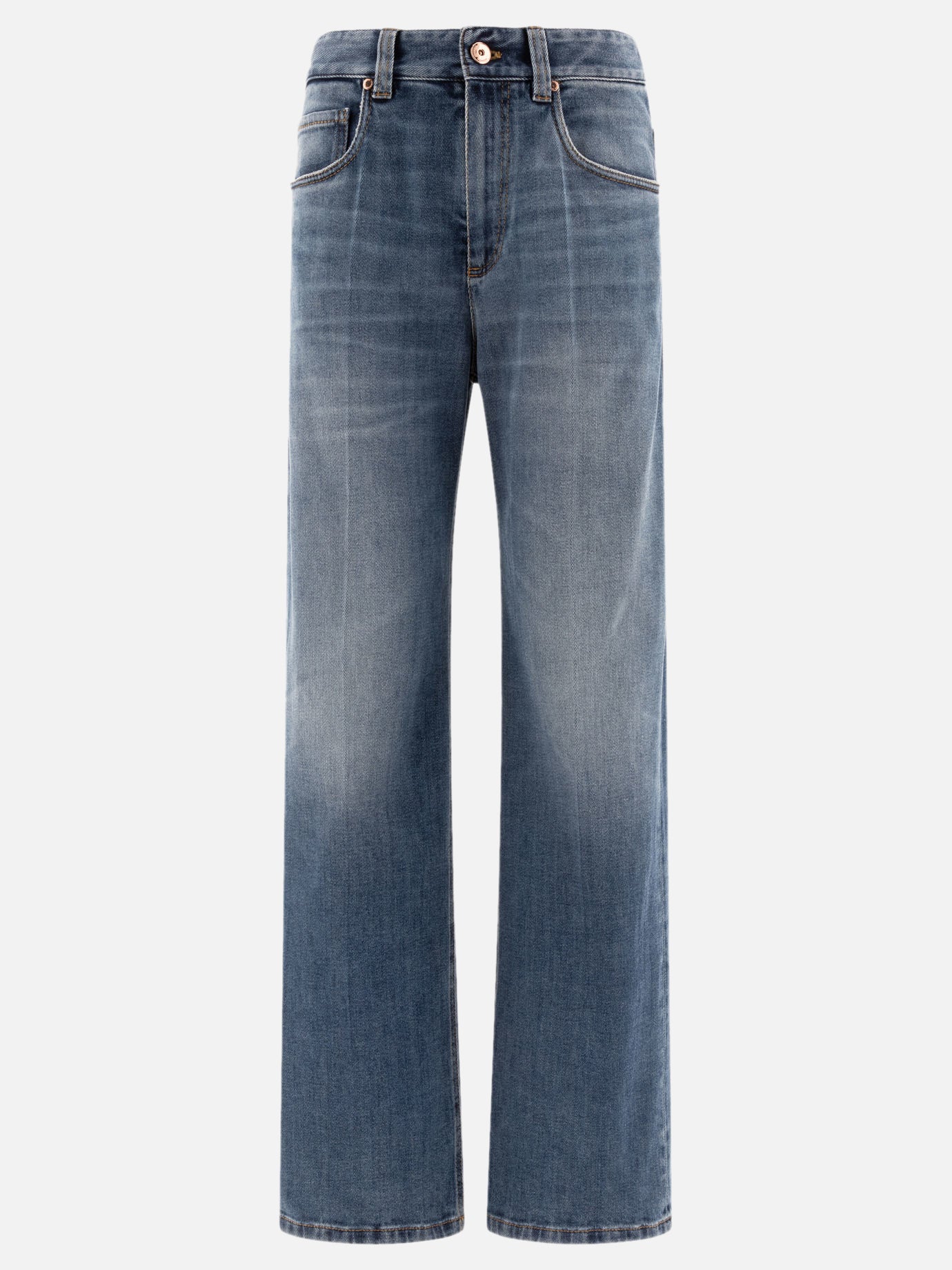 Brunello Cucinelli Jeans with Shiny Tab Blue