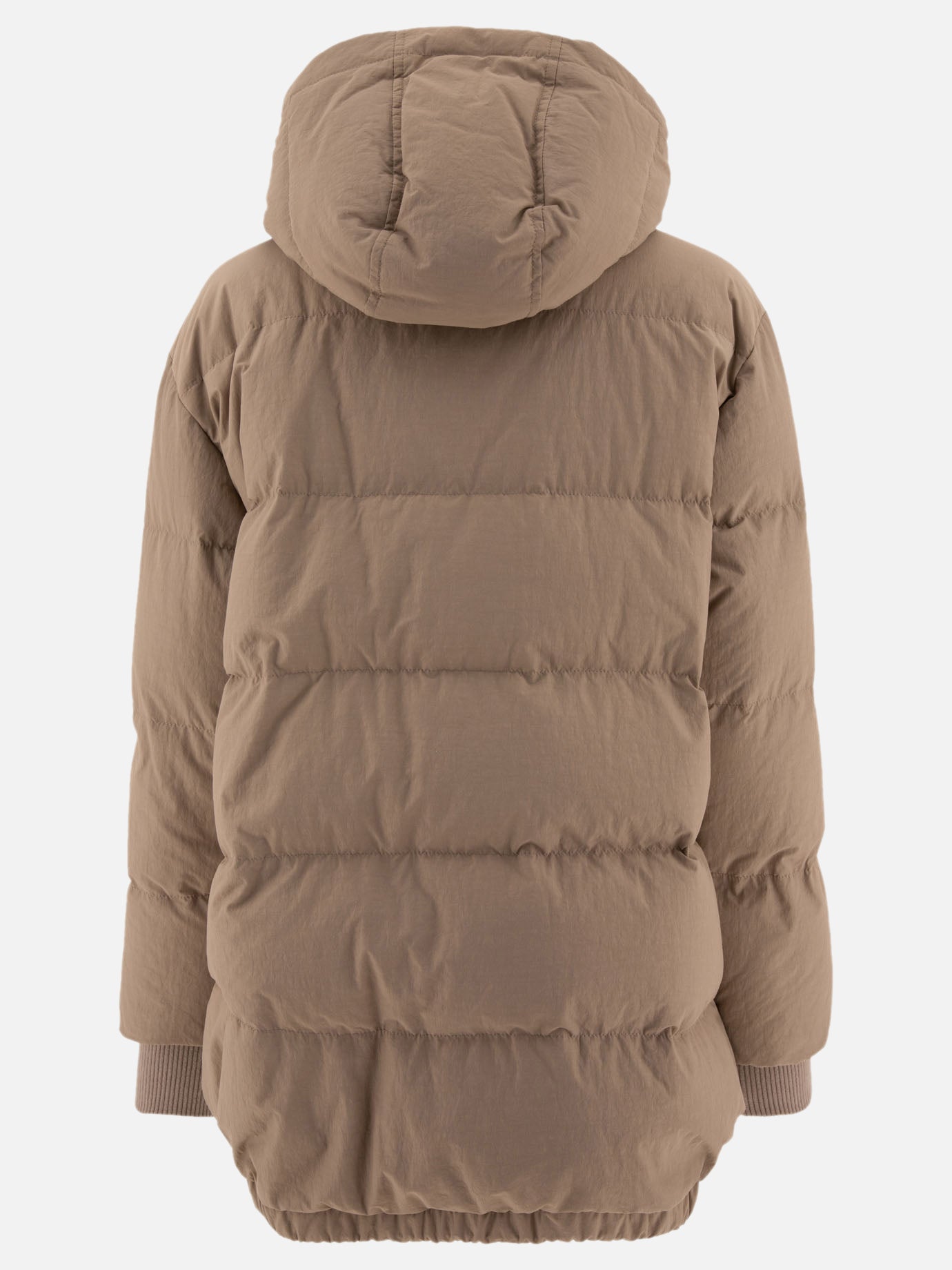 Brunello Cucinelli Down jacket in technical cotton Beige