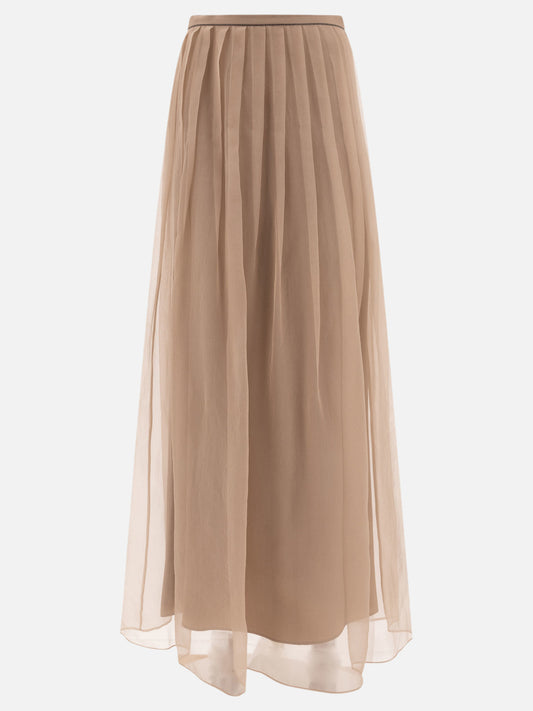 Brunello Cucinelli "Maxi Pleated" skirt Beige