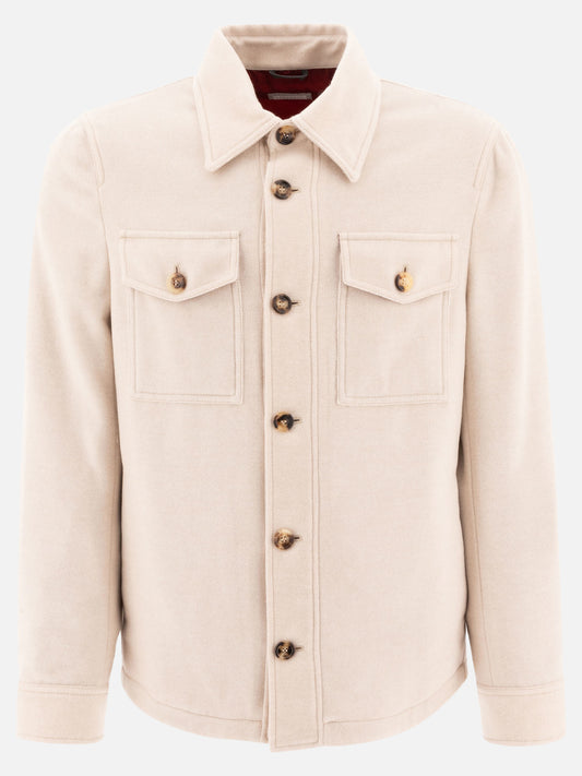 Brunello Cucinelli Lightweight water-resistant cashmere overshirt Beige