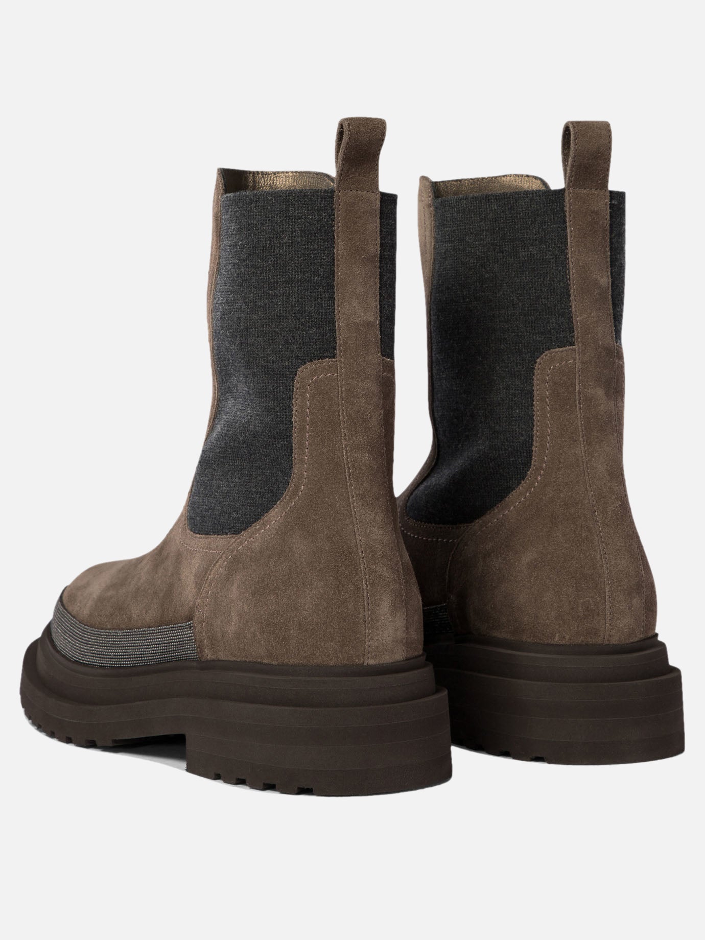 Brunello Cucinelli Chelsea boots with Precious Contour Brown