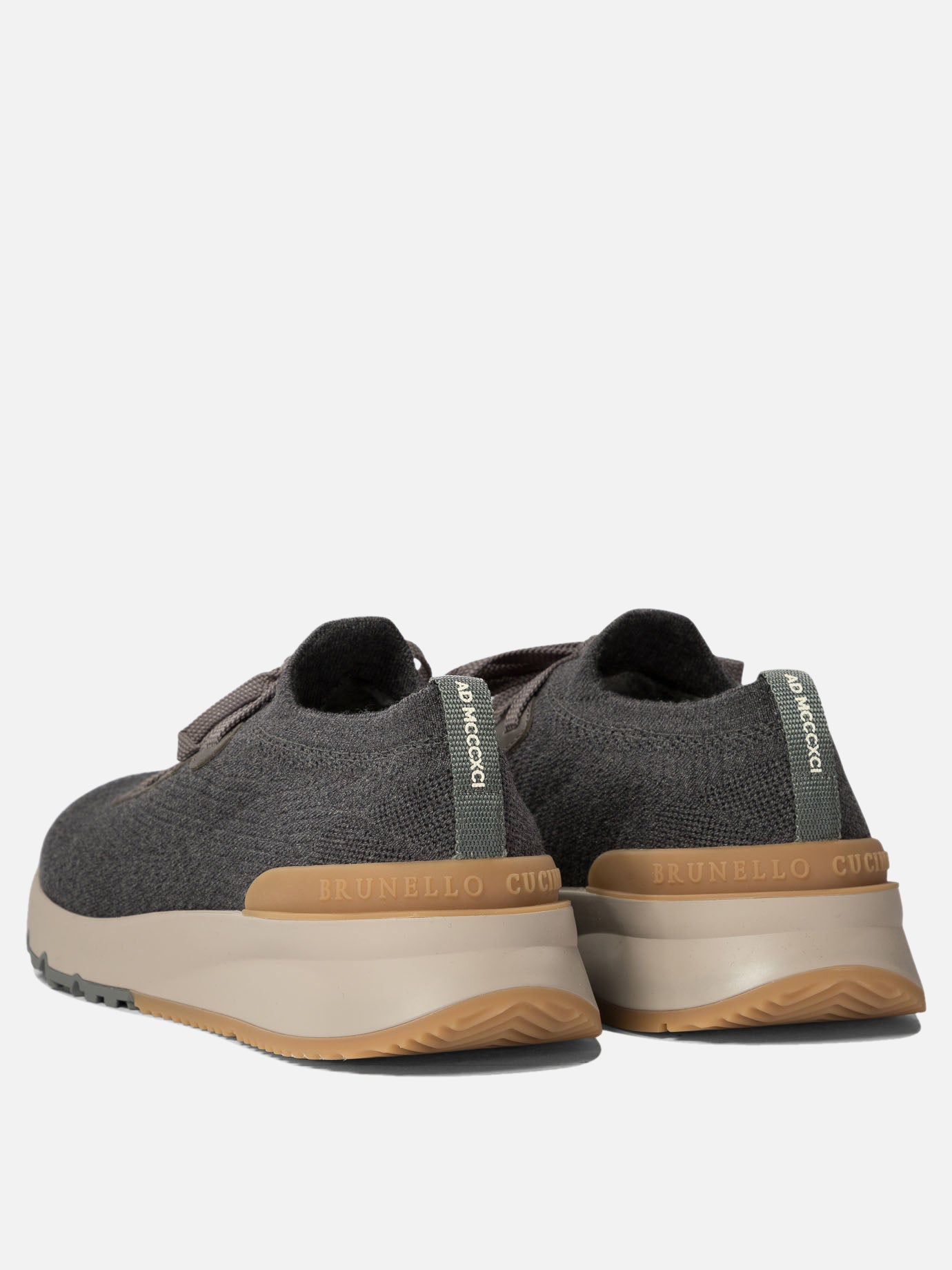 Brunello Cucinelli Cotton knit sneakers Grey