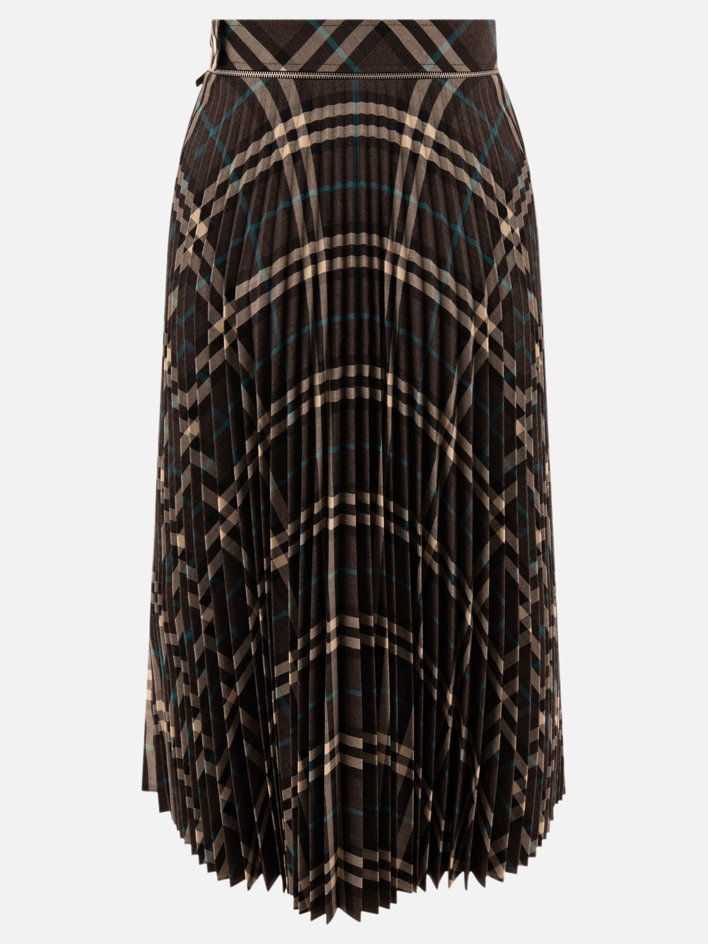 Burberry Wool blend pleated Check skirt Grey