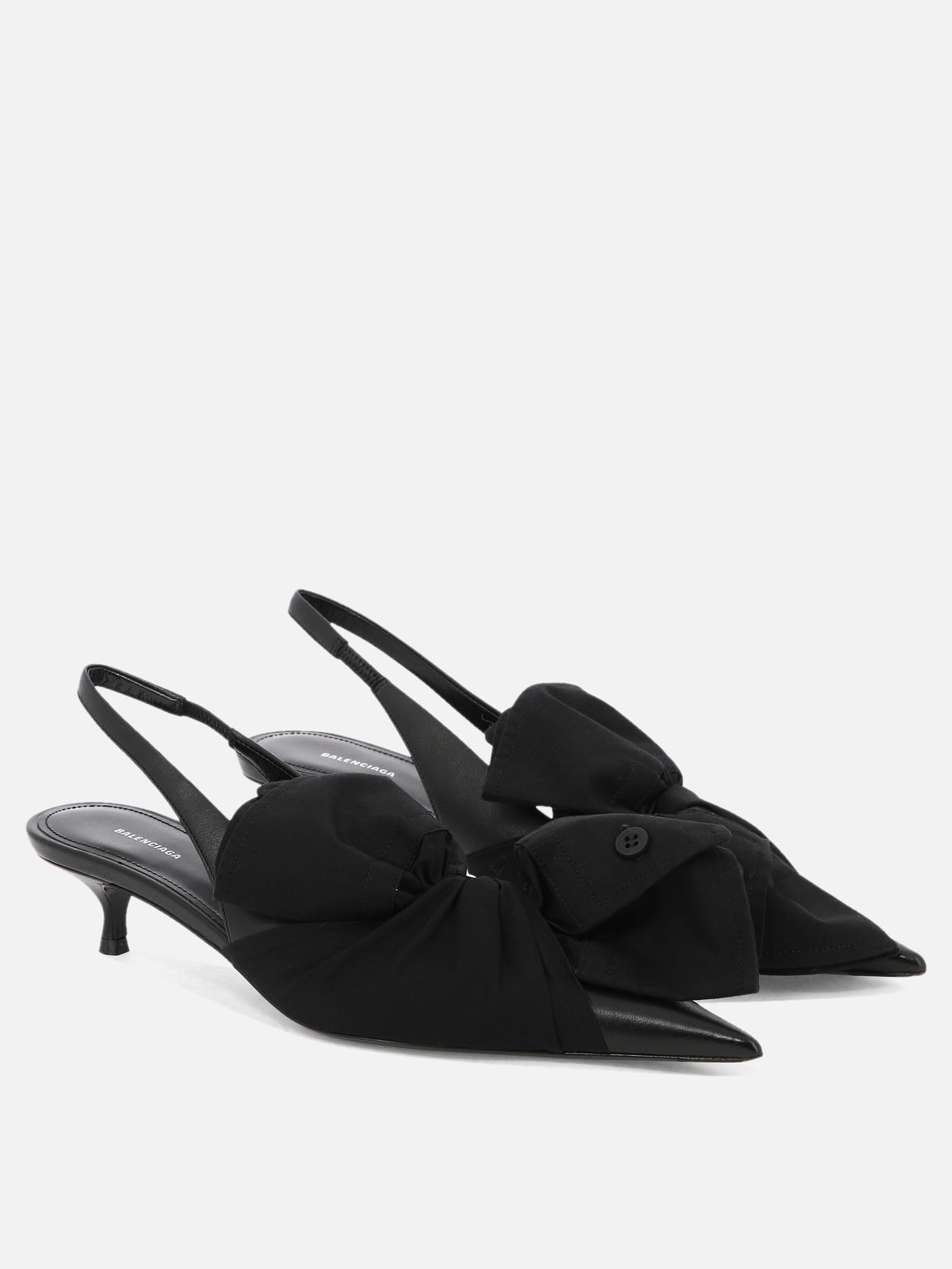 Slingbacks 70% lamb leather 30% cotton - 100% leather  Black - Balenciaga Women | PDP | VIETTI Online Store | thumbnail_2