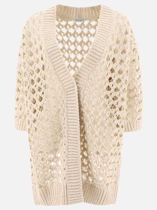 Cardigan Textured knit  Beige - Brunello Cucinelli Donna | PLP | VIETTI Online Store 
