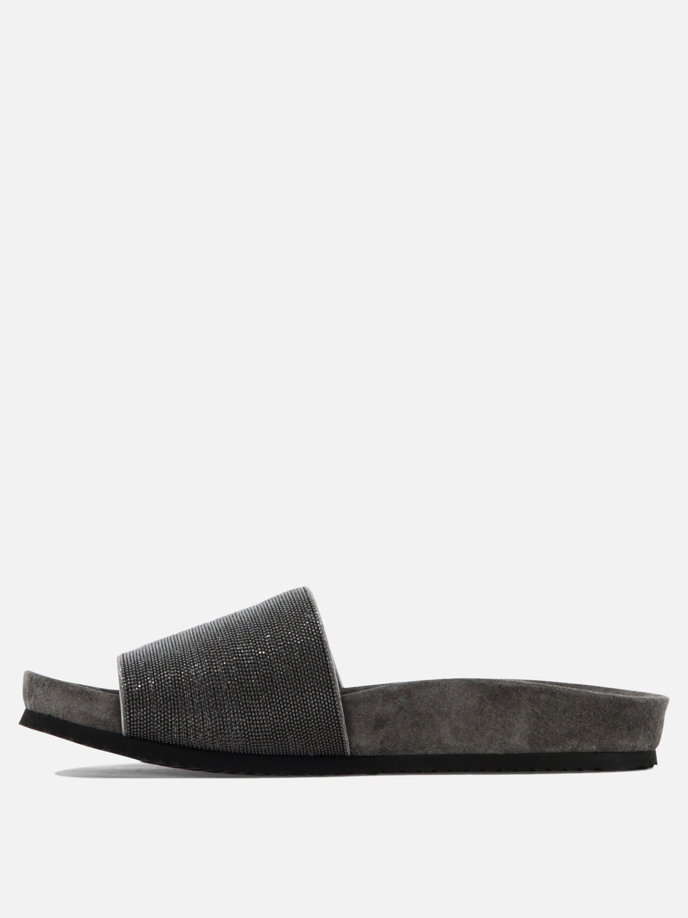 Flat sandals 100% leather 100% rubber  Grey - Brunello Cucinelli Women | PDP | VIETTI Online Store | Zoom-Modal_3
