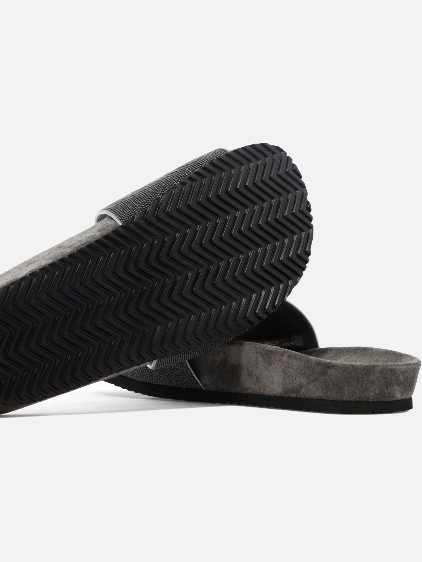 Flat sandals 100% leather 100% rubber  Grey - Brunello Cucinelli Women | PDP | VIETTI Online Store | thumbnail_5
