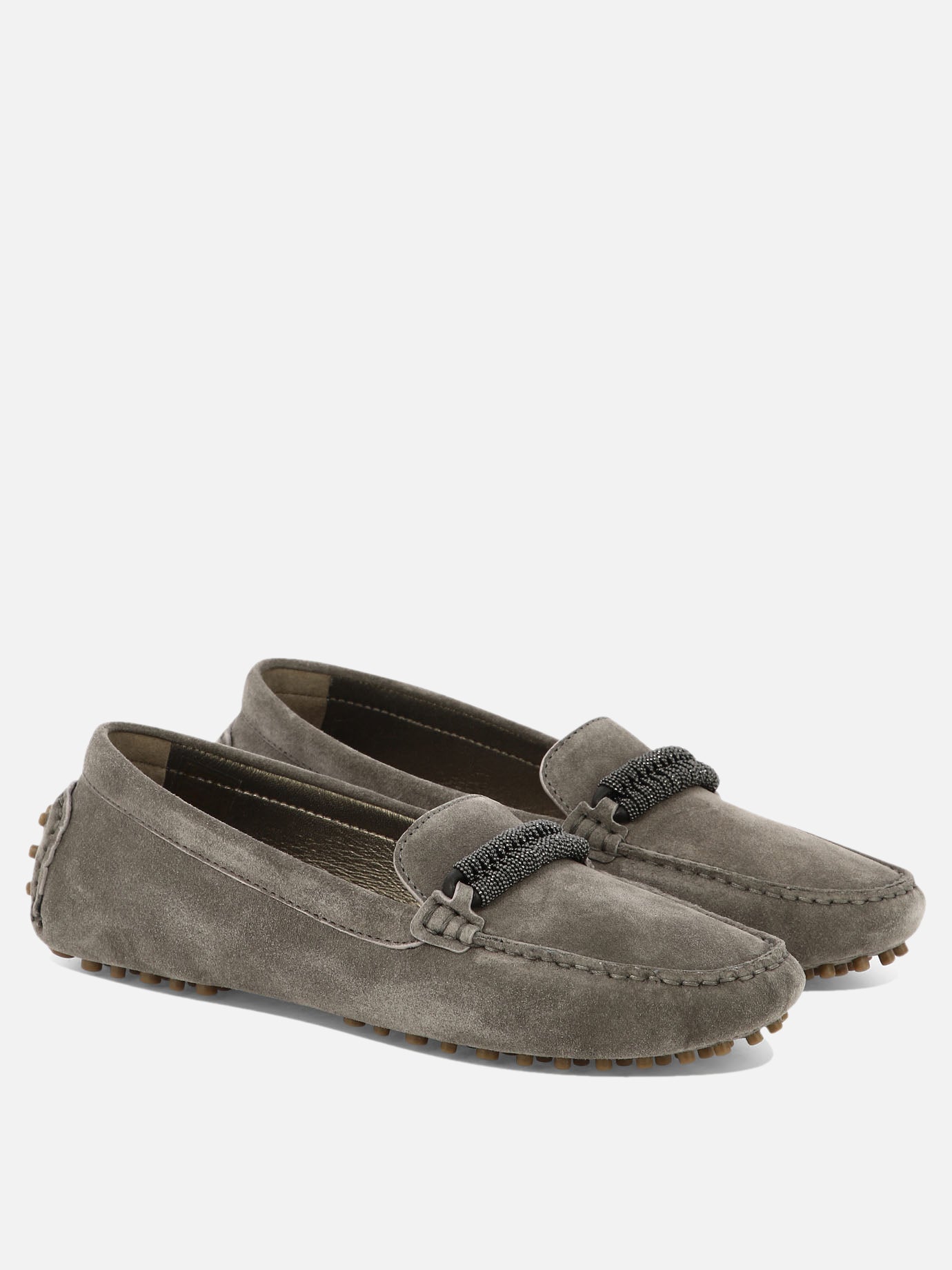 Loafers 100% suede - 100% rubber  Brown - Brunello Cucinelli Women | PDP | VIETTI Online Store | thumbnail_2