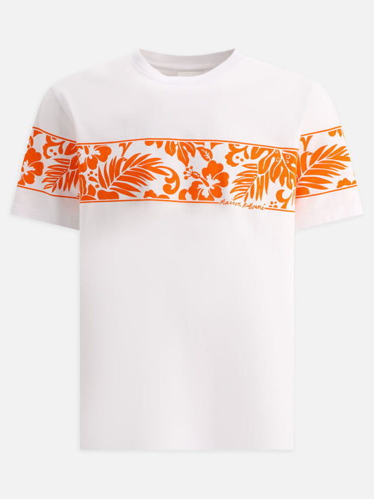 T-shirt girocollo Floral  Bianco - Maison Kitsuné Uomo | PLP | VIETTI Online Store 
