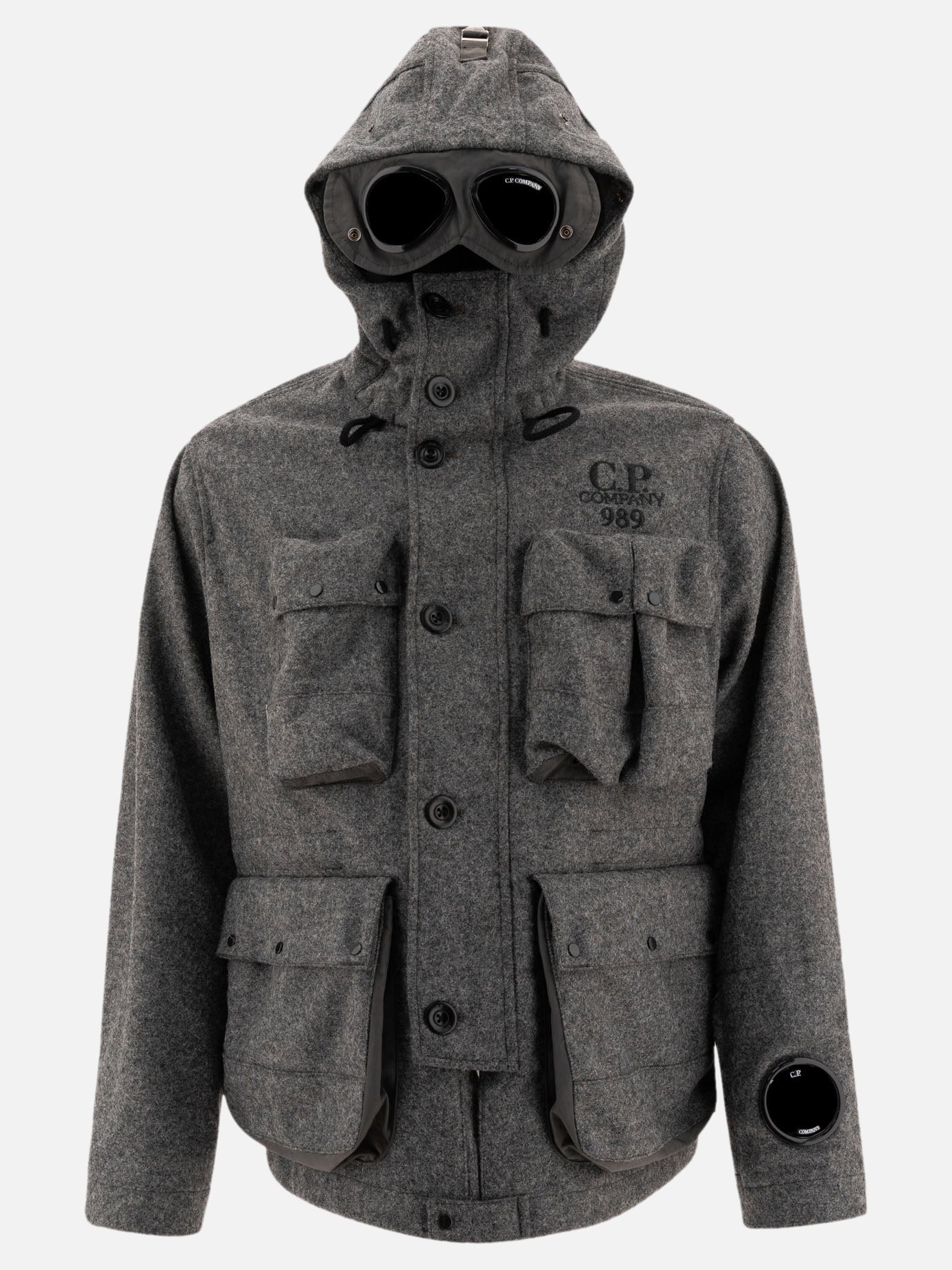 C.P. Company "Shetland Twill Hooded" car coat Grey