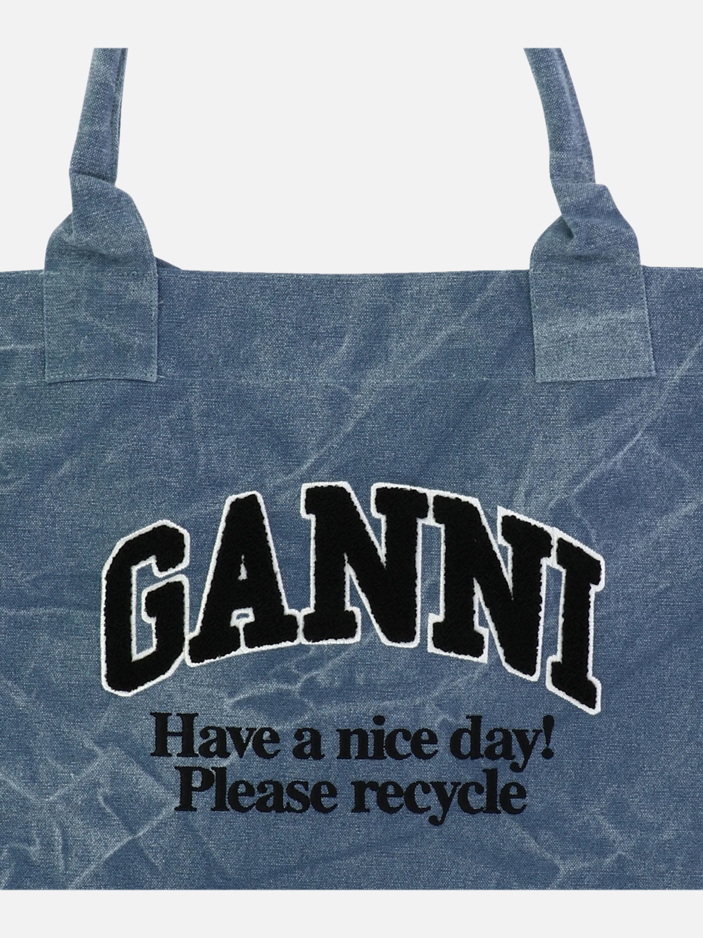 Ganni Oversize canvas tote bag Blue