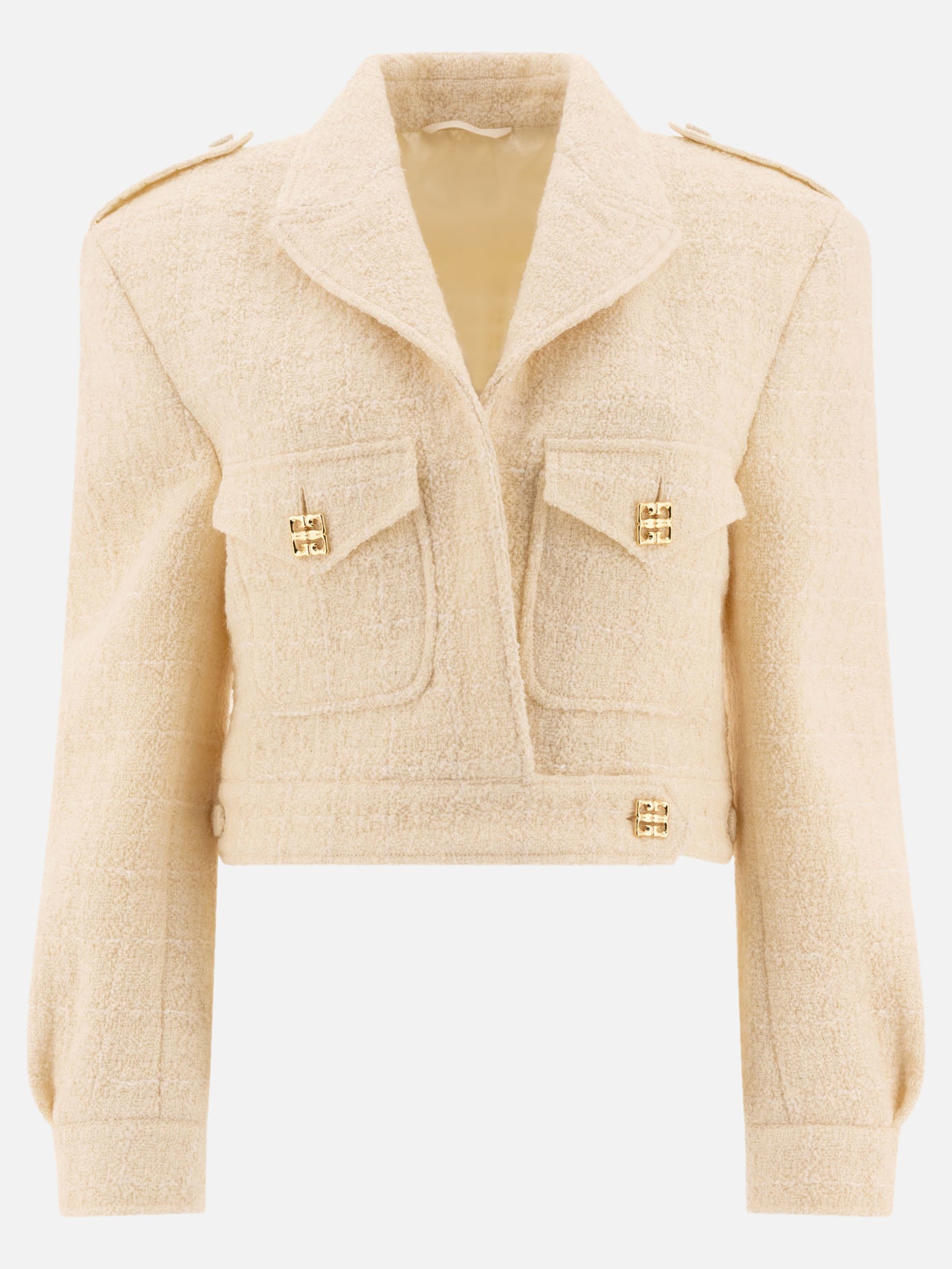 Givenchy Short tweed jacket with 4G detail White