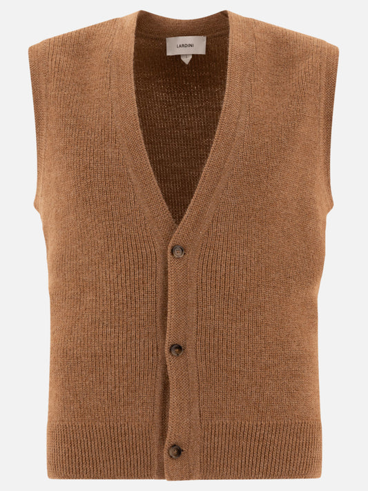 Lardini Wool and alpaca vest Brown