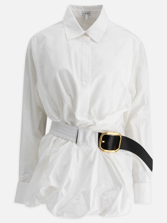 Loewe Belted cotton shirt White