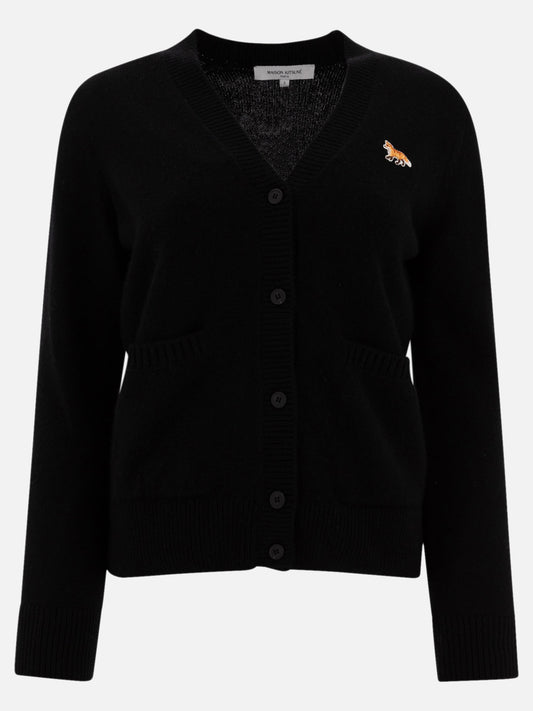 Maison Kitsuné "Baby Fox" boxy cardigan Black