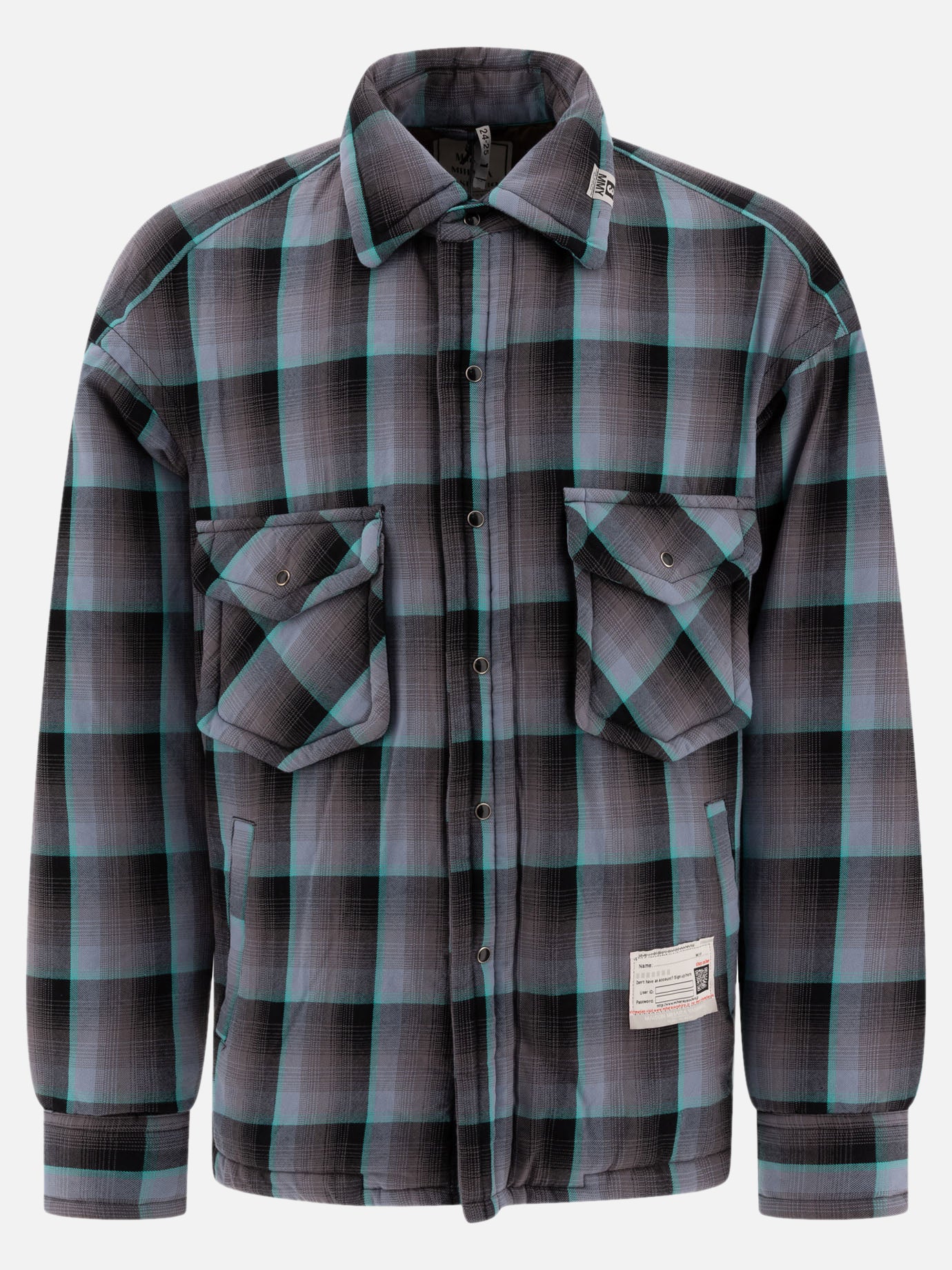 Maison Mihara Yasuhiro Padded check overshirt Grey