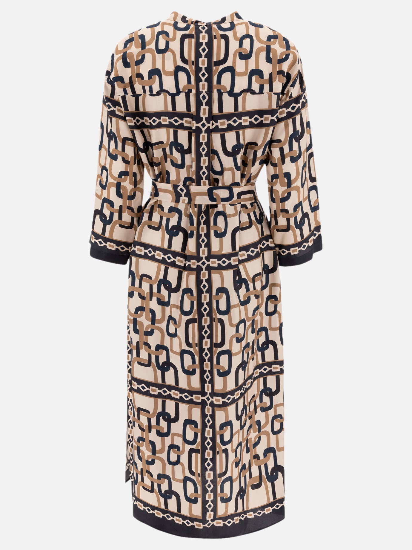 Max Mara Timeless Silk printed twill dress Blue