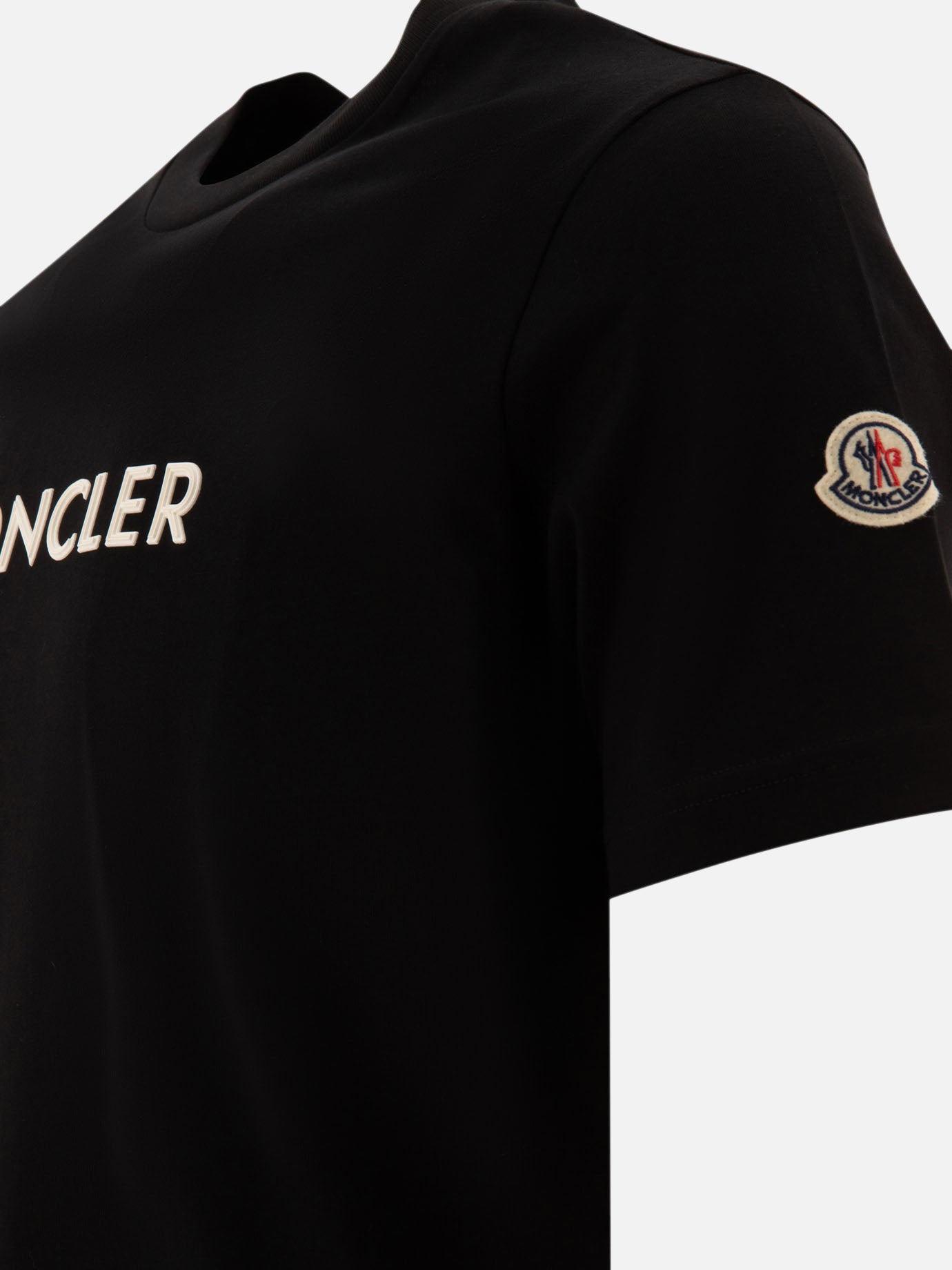 Moncler T-shirt with rubberised logo Black