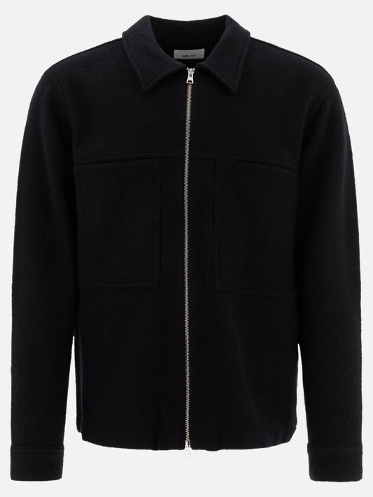 NN.07 "Isak" merino wool overshirt Black