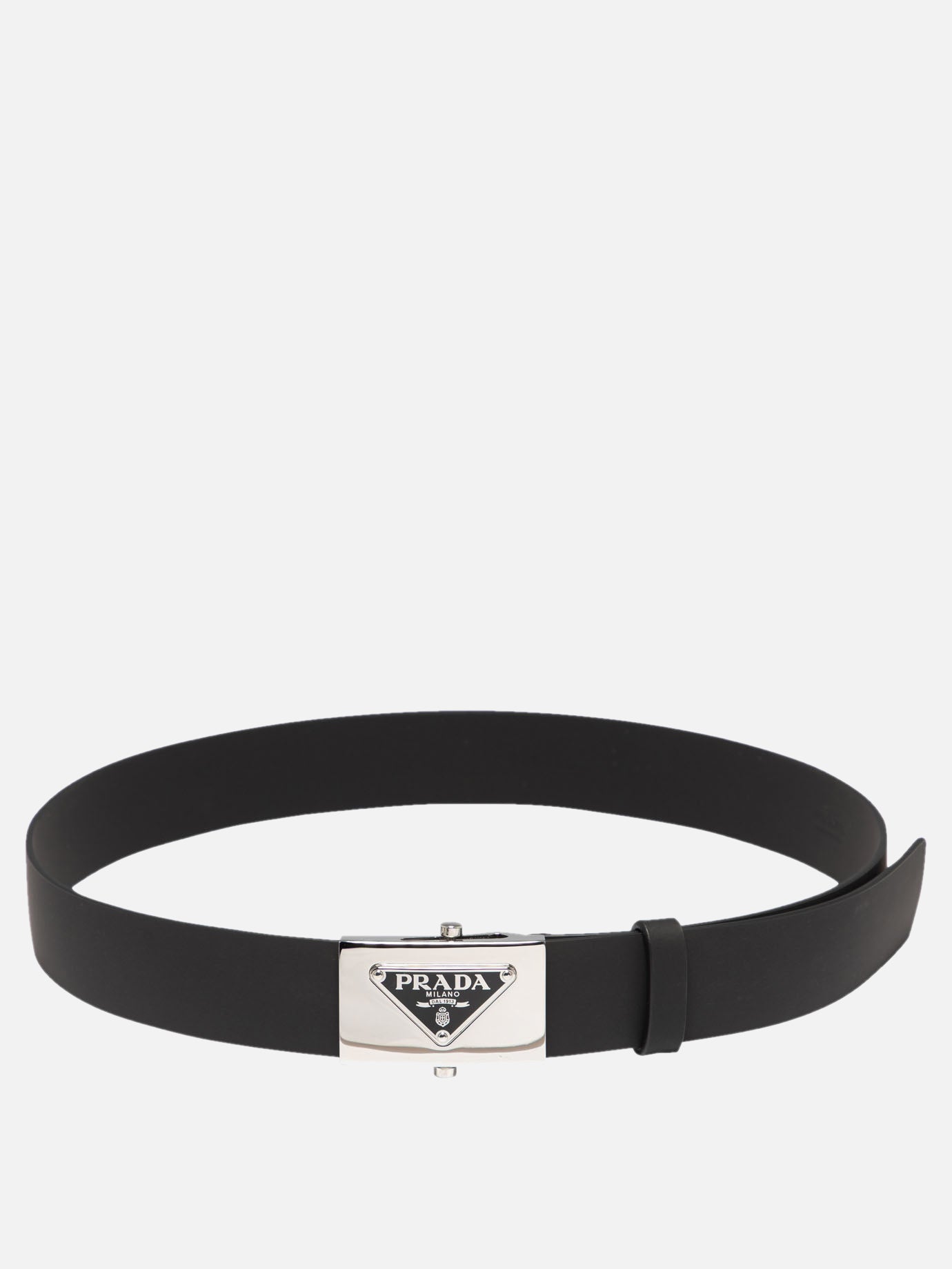 Prada Belt with triangle logo Black