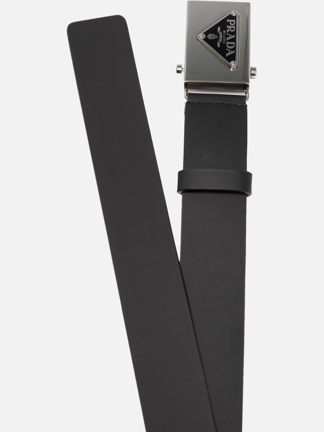 Prada Belt with triangle logo Black