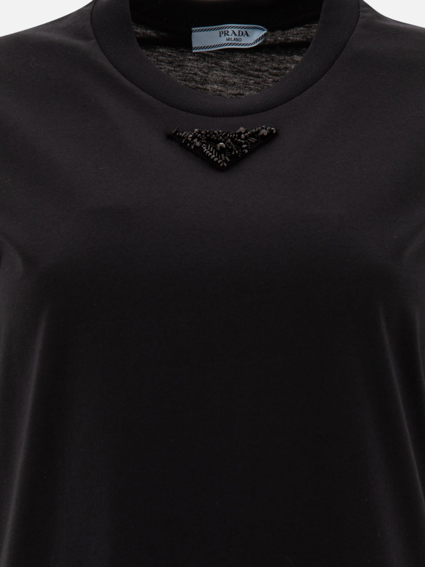 Prada T-shirt with triangle logo Black