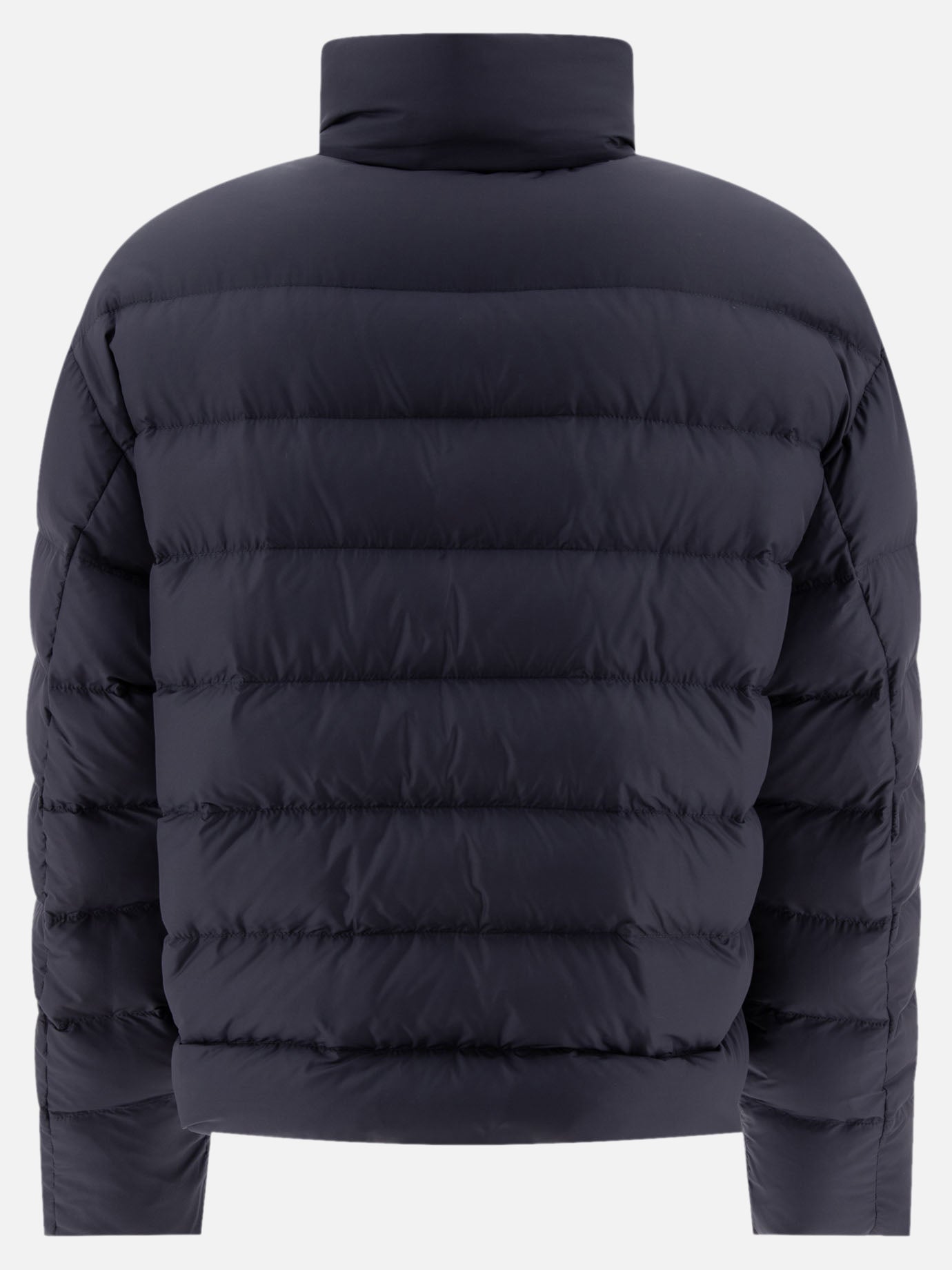 Prada Down jacket with triangle logo Blue