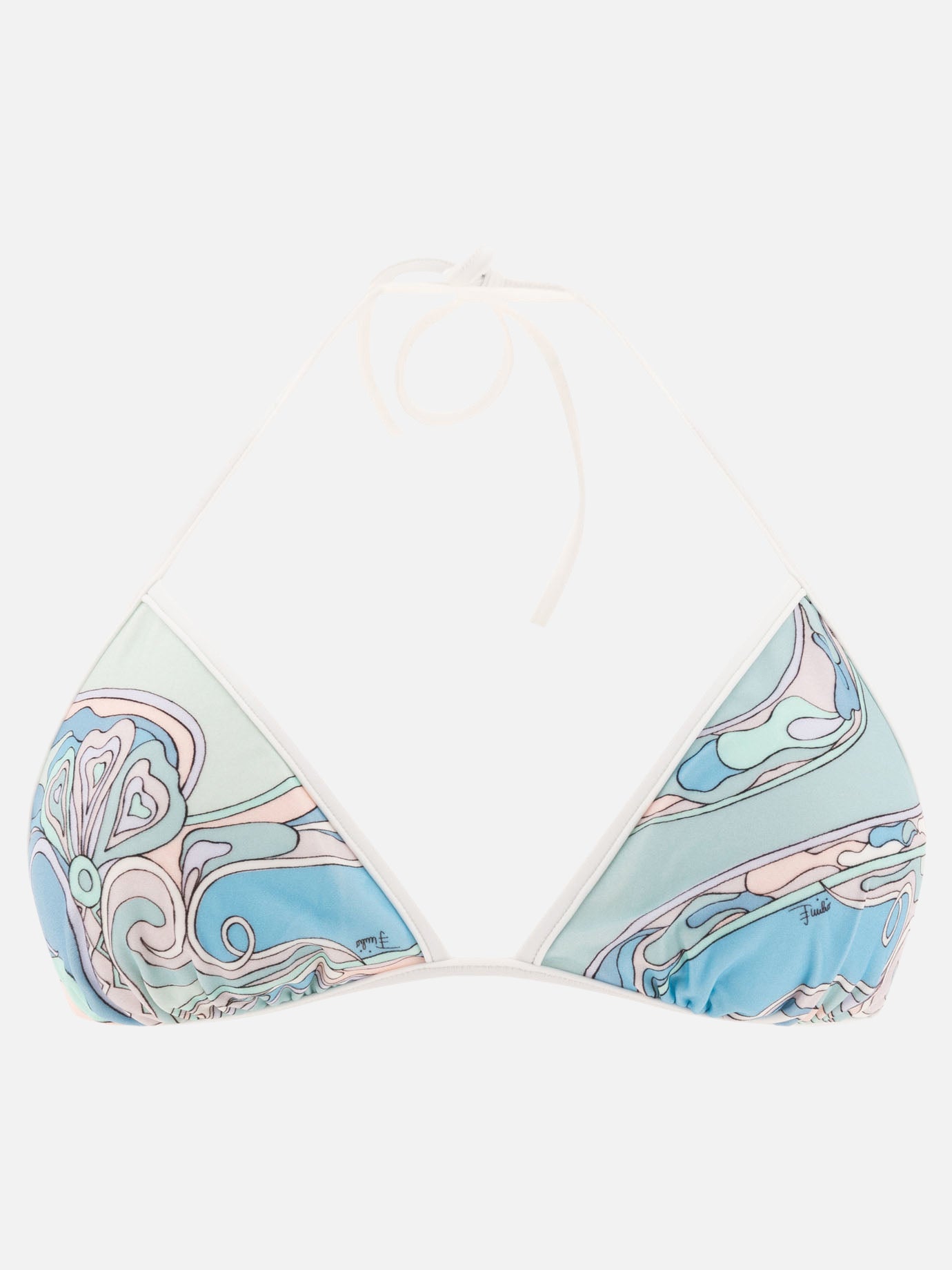 Pucci Orchidee-print bikini top Light blue