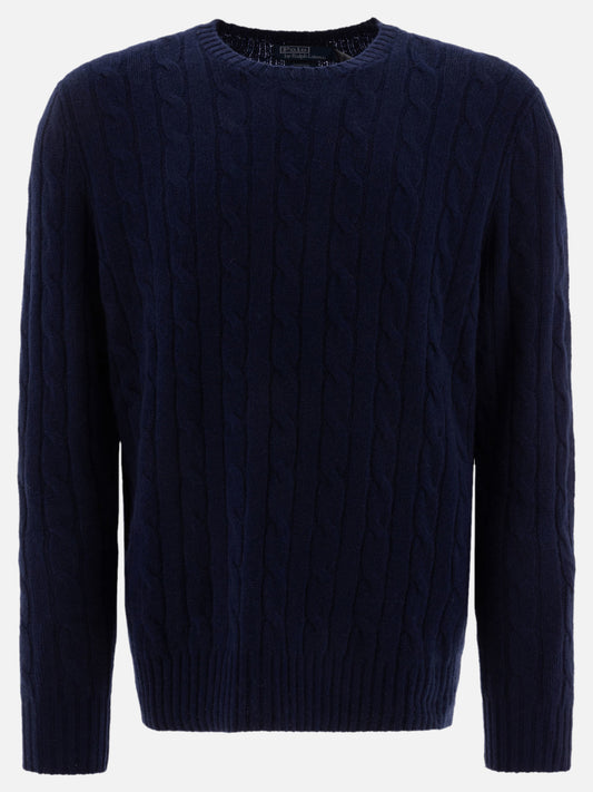 Crewneck sweaters Textured knit  Blue - Polo Ralph Lauren Men | PLP | VIETTI Online Store 
