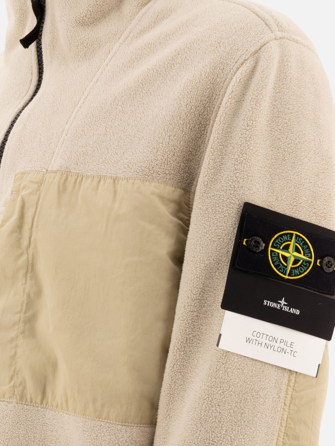 Stone Island "Compass" fleece jacket Beige