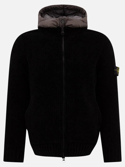 Stone Island "Compass" wool down jacket Black