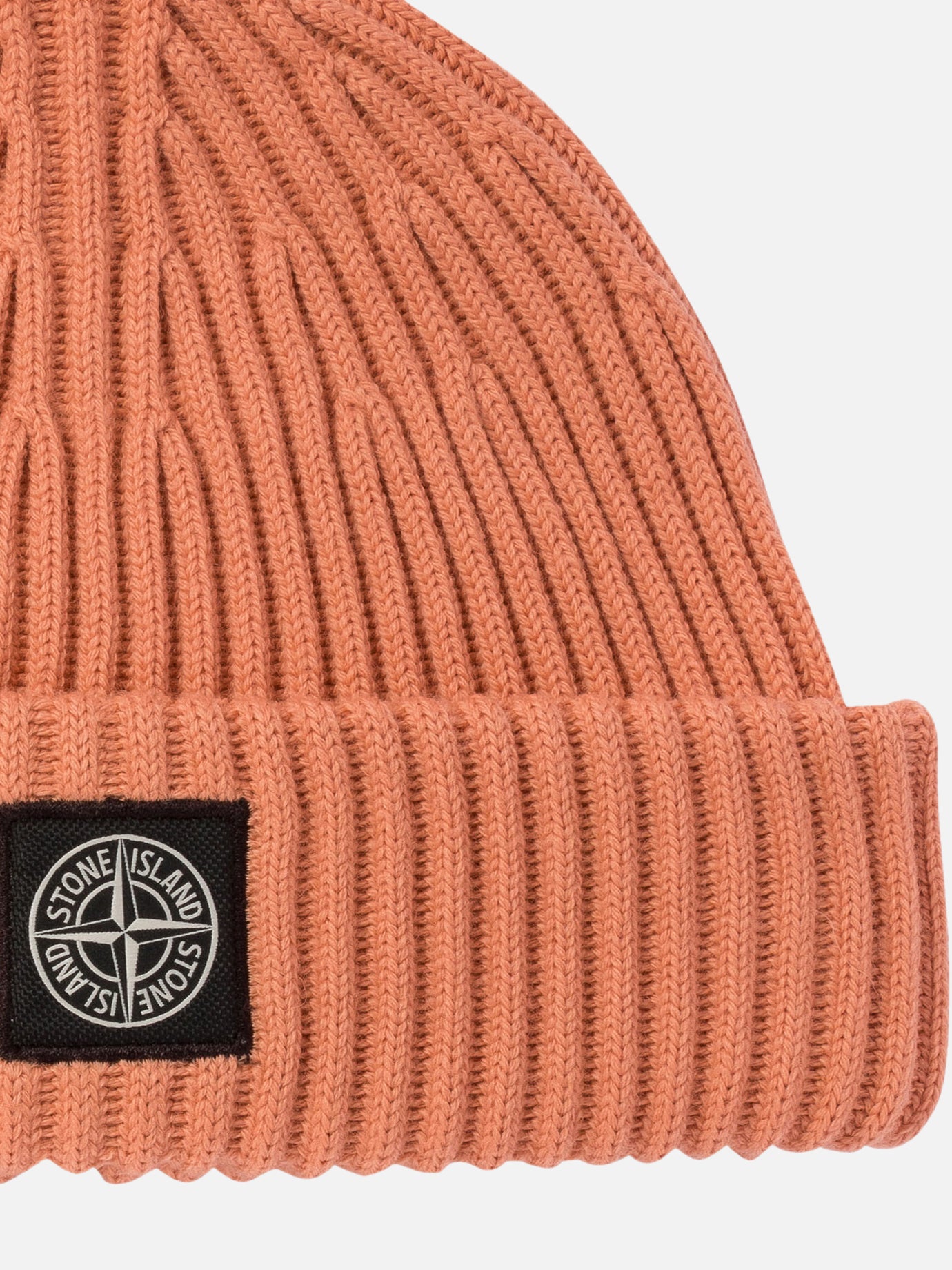 Stone Island Beanie with logo patch Orange