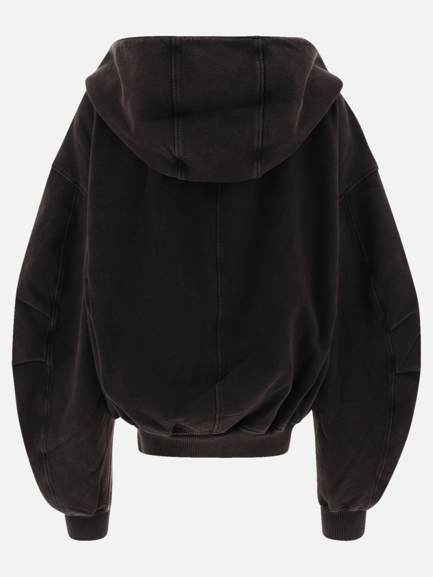 The Attico Zippered hoodie with logo Black