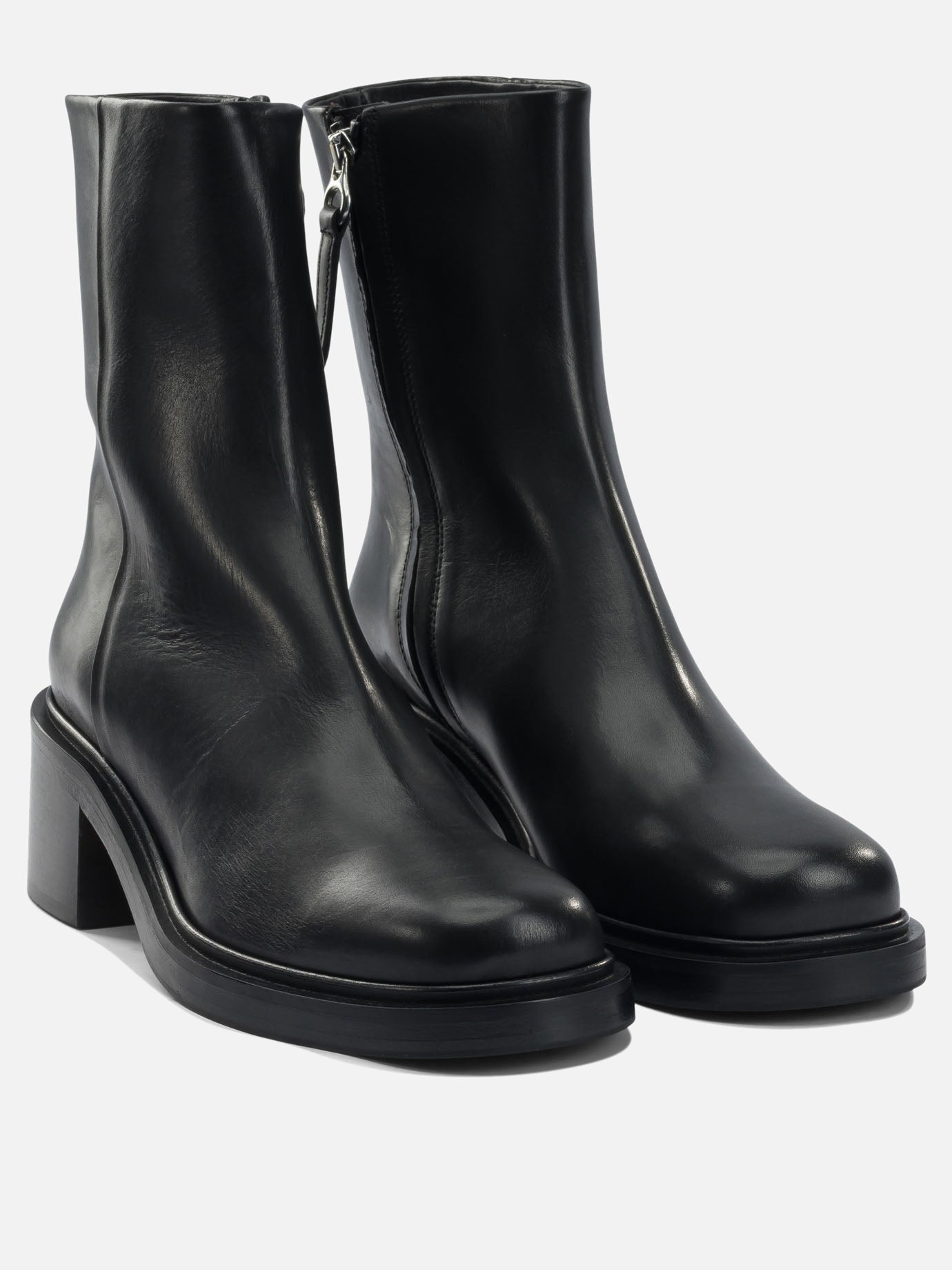 Zipped boots 100% leather - 70% leather 30% rubber  Black - Aeyde Women | PDP | VIETTI Online Store | thumbnail_2