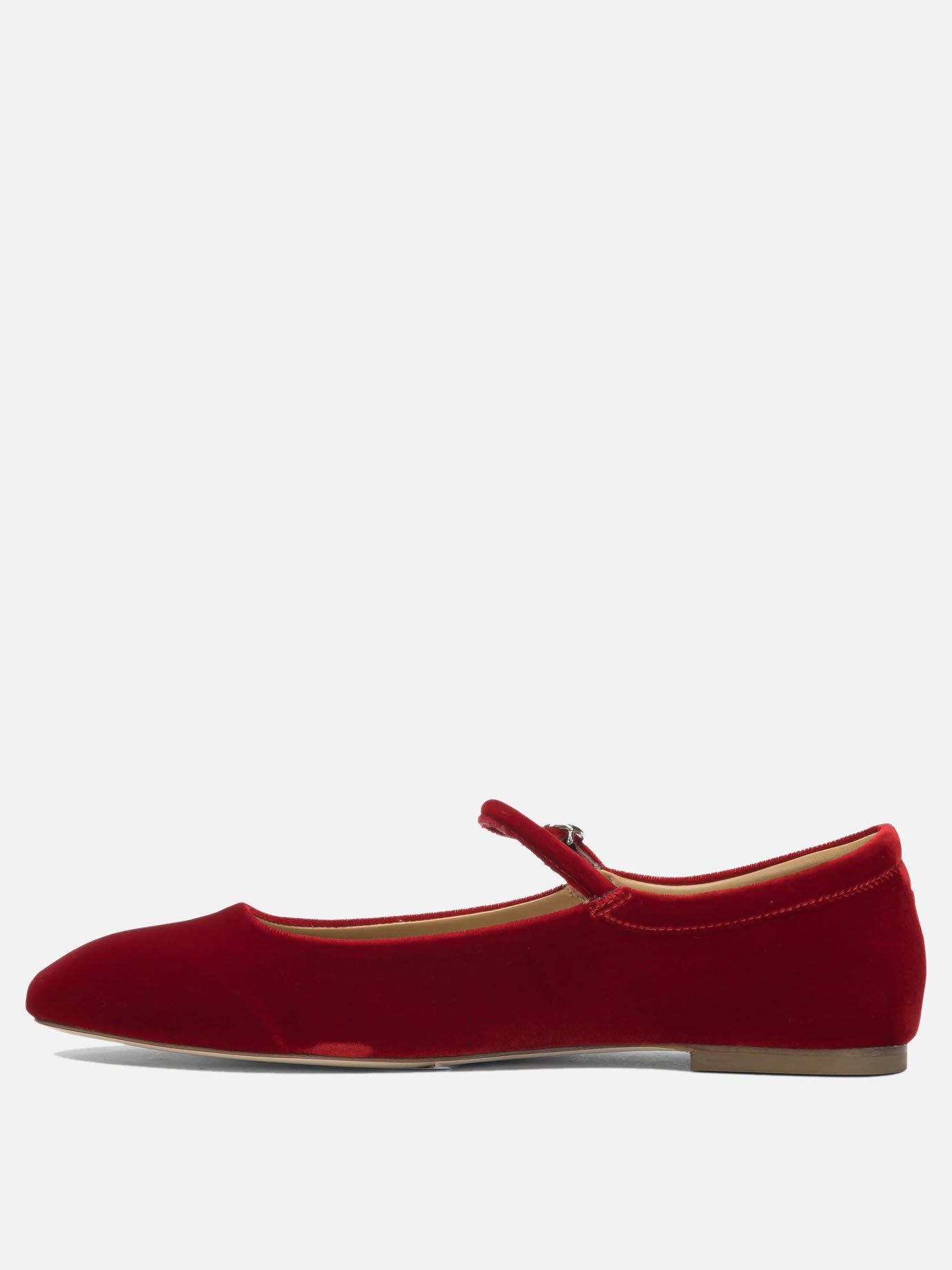 Mary Jane ballet flats 100% velvet - 100% leather  Red - Aeyde Women | PDP | VIETTI Online Store | thumbnail_3