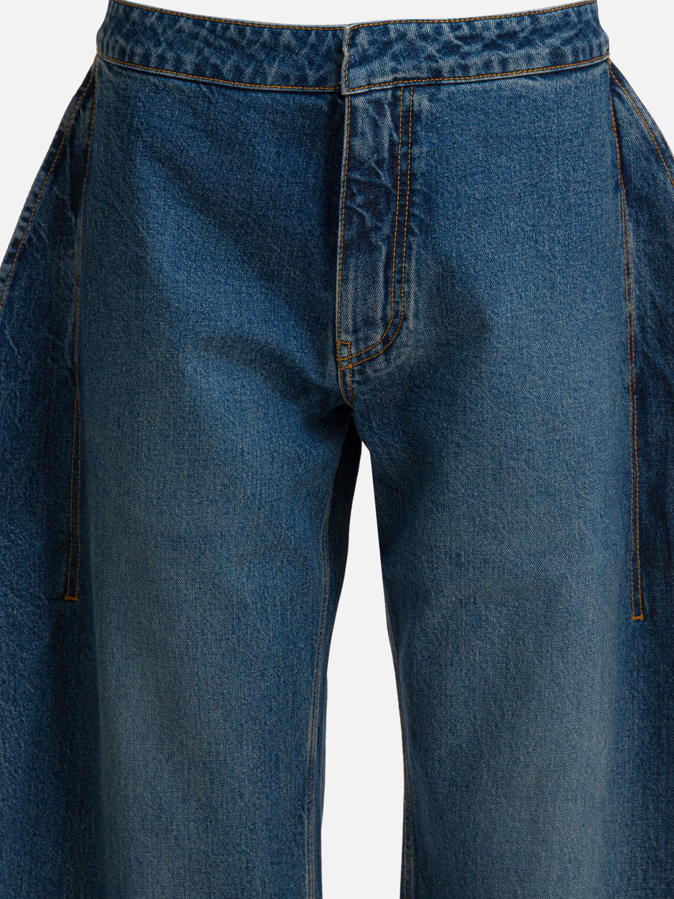 Jeans a gamba larga Solid colour  Azzurro - Alaïa Donna | PDP | VIETTI Online Store | thumbnail_3