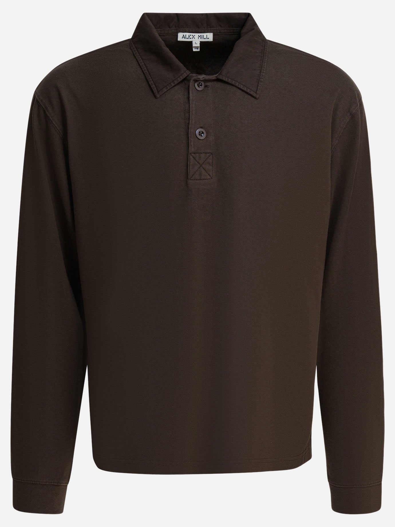 Polo shirts with buttons Solid colour  Brown - Alex Mill Men | PDP | VIETTI Online Store | thumbnail