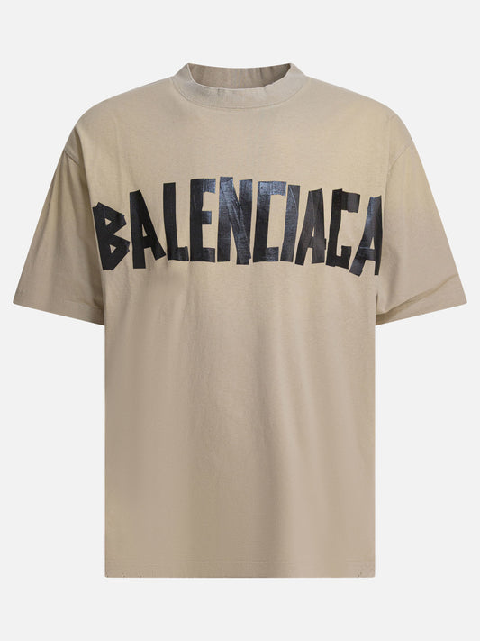 T-shirt girocollo Logo  Beige - Balenciaga Uomo | PLP | VIETTI Online Store 
