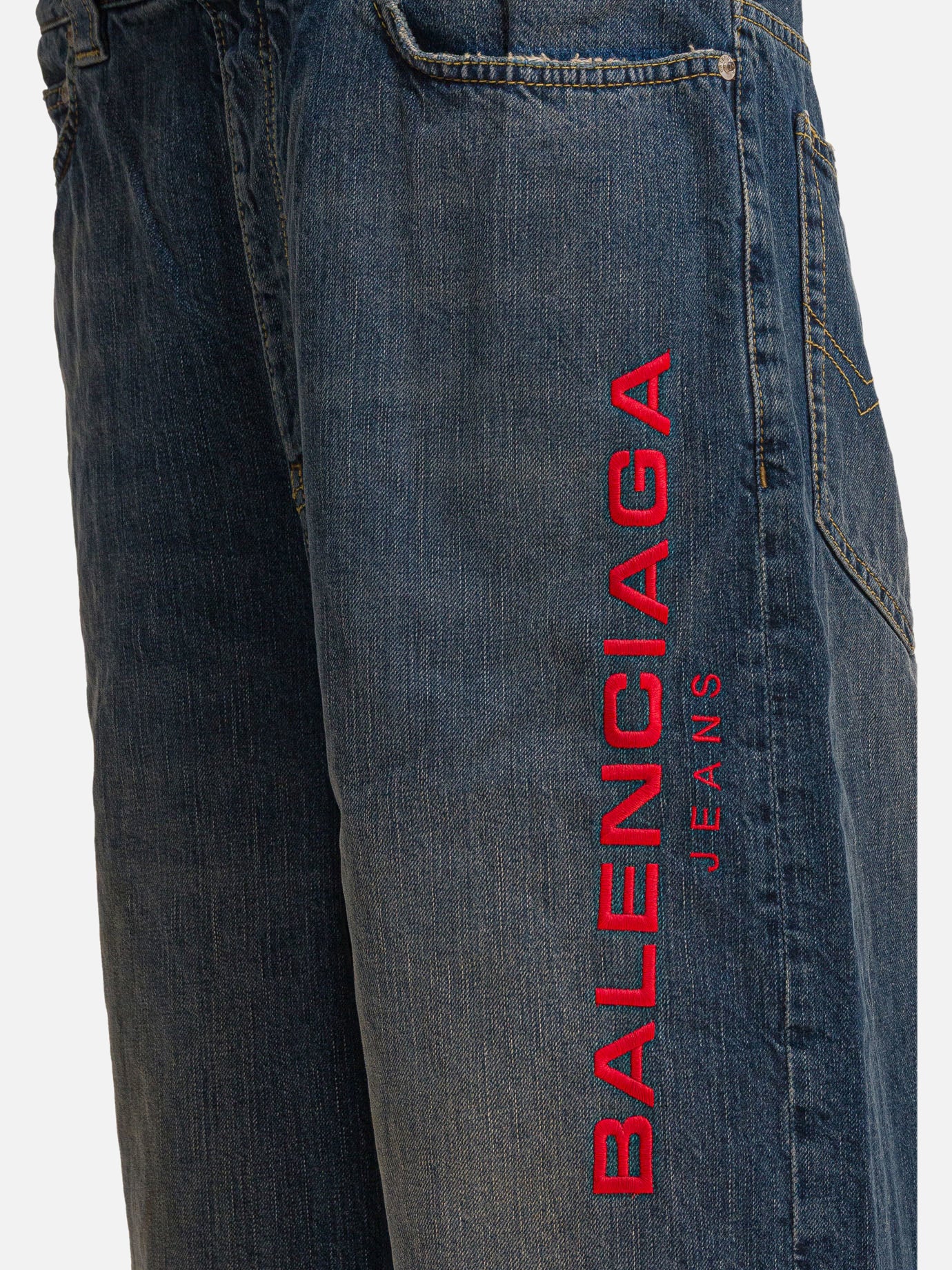 Wide-leg jeans Solid colour  Blue - Balenciaga Men | PDP | VIETTI Online Store | thumbnail_4