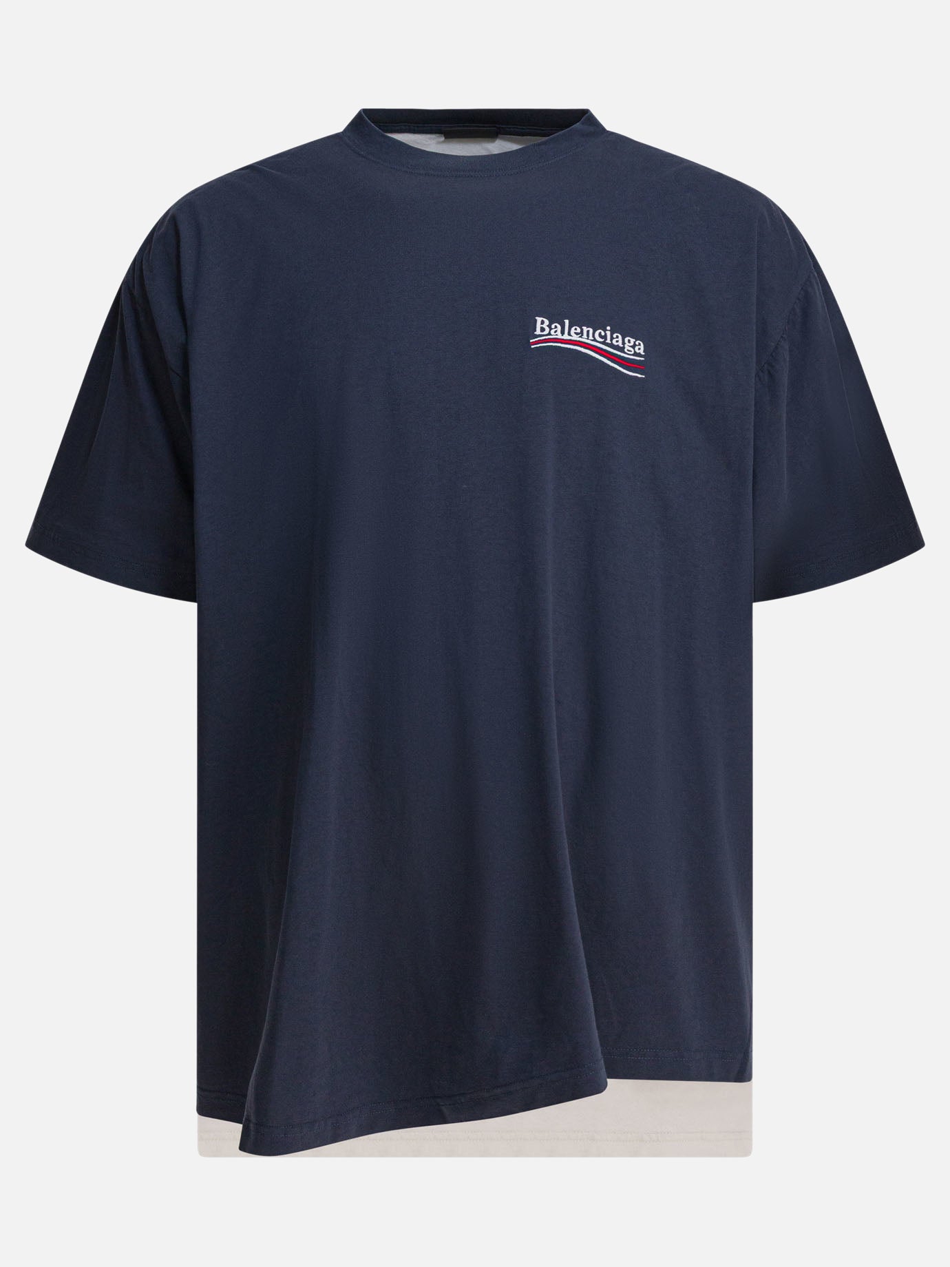 T-shirt girocollo Logo  Blu - Balenciaga Uomo | PDP | VIETTI Online Store | Zoom-Modal
