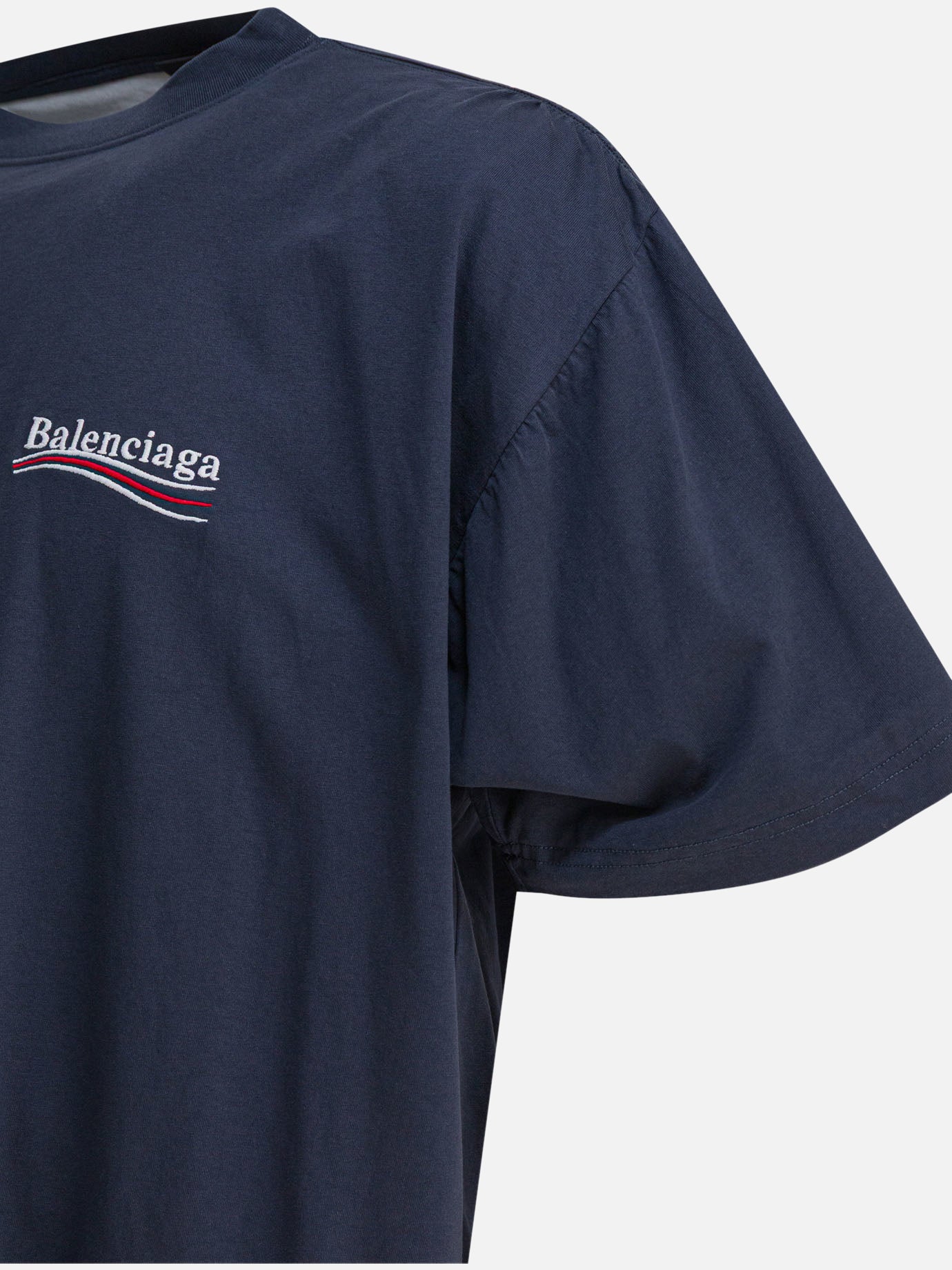 T-shirt girocollo Logo  Blu - Balenciaga Uomo | PDP | VIETTI Online Store | thumbnail_4