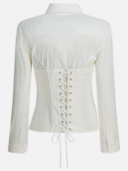 Casual shirts Solid colour  White - Balenciaga Women | PDP | VIETTI Online Store | 2
