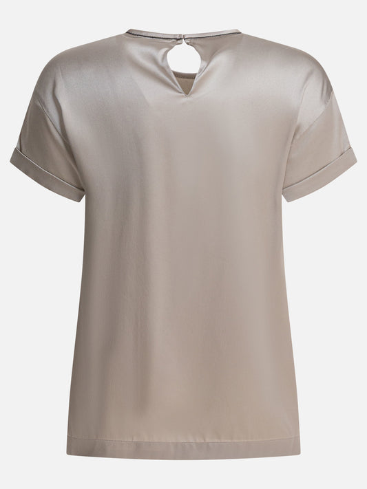 T-shirt girocollo Solid colour  Argento - Brunello Cucinelli Donna | PLP | VIETTI Online Store | 2
