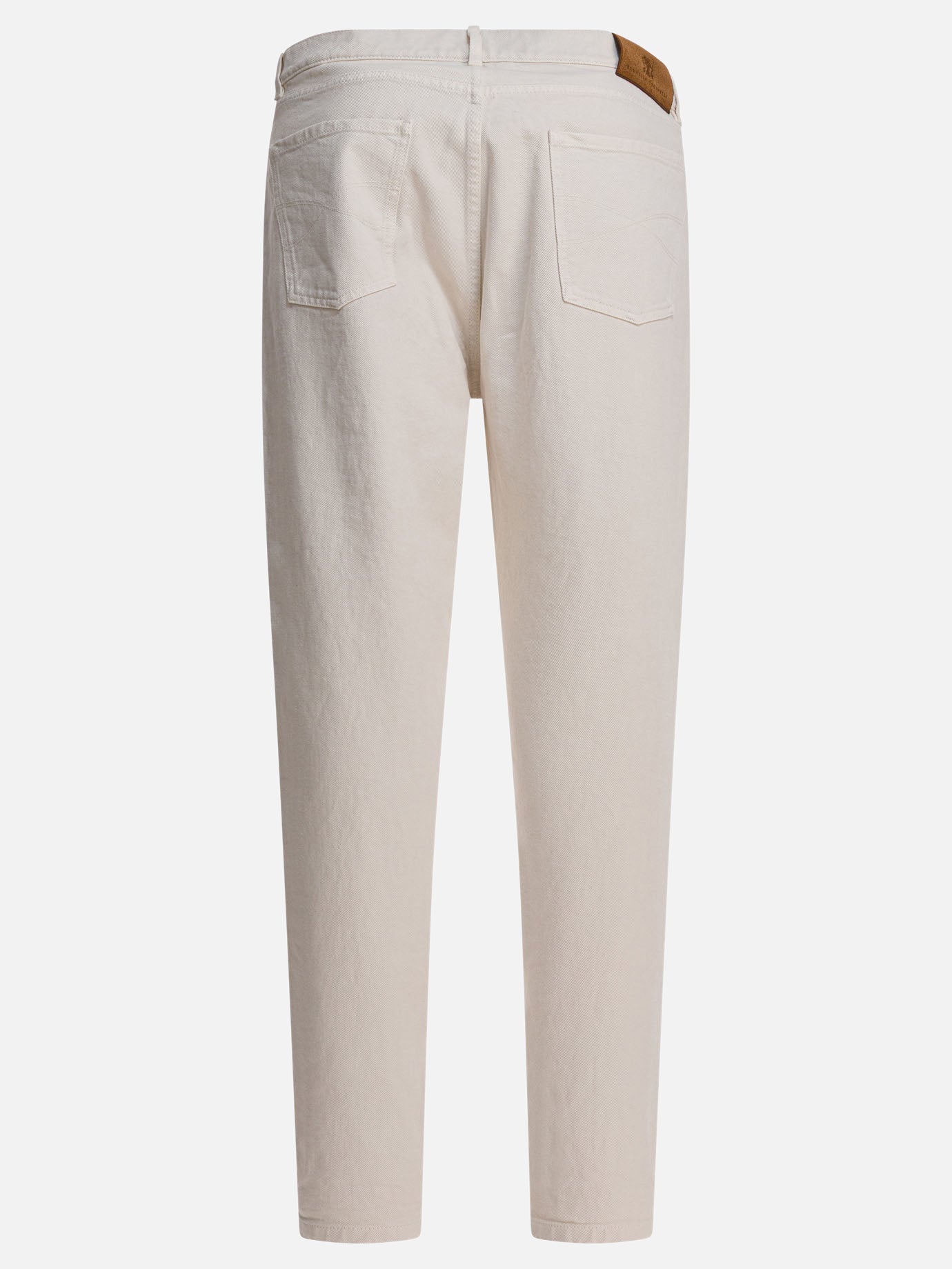 Straight-leg jeans Solid colour  White - Brunello Cucinelli Men | PDP | VIETTI Online Store | thumbnail_2