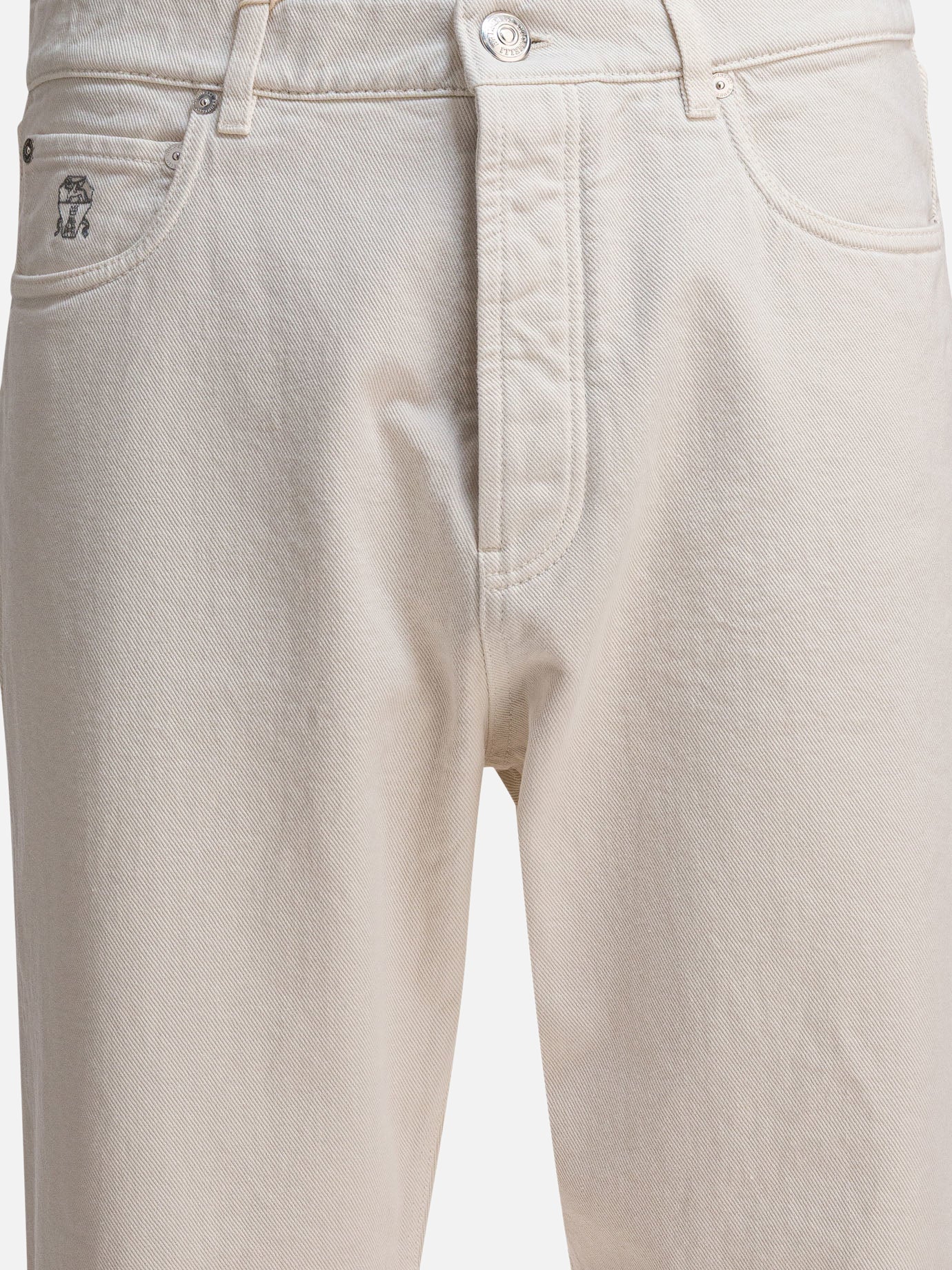 Straight-leg jeans Solid colour  White - Brunello Cucinelli Men | PDP | VIETTI Online Store | thumbnail_3